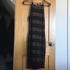 Black dress with nude lining